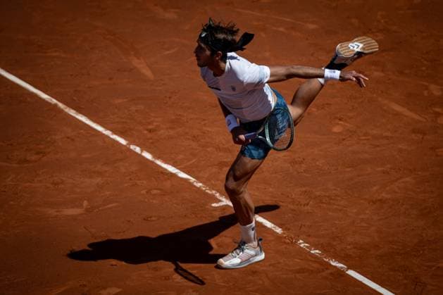 Tomas Etcheverry Argentina during a quarterfinal ATP 500 Barcelona Open Banc Sabadell 2024 match at Real Club de Tenis de Barcelona, in Barcelona, Spain on April 19, 2024 Photo by Felipe Mondino Copyright: x@FELIPExMONDINOx