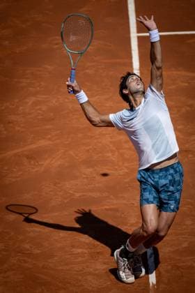 Tomas Etcheverry Argentina during a quarterfinal ATP 500 Barcelona Open Banc Sabadell 2024 match at Real Club de Tenis de Barcelona, in Barcelona, Spain on April 19, 2024 Photo by Felipe Mondino Copyright: x@FELIPExMONDINOx