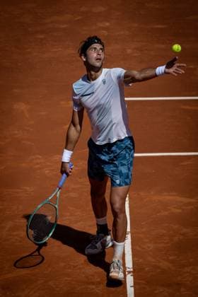 Tomas Etcheverry Argentina during a quarterfinal ATP 500 Barcelona Open Banc Sabadell 2024 match at Real Club de Tenis de Barcelona, in Barcelona, Spain on April 19, 2024 Photo by Felipe Mondino Copyright: x@FELIPExMONDINOx