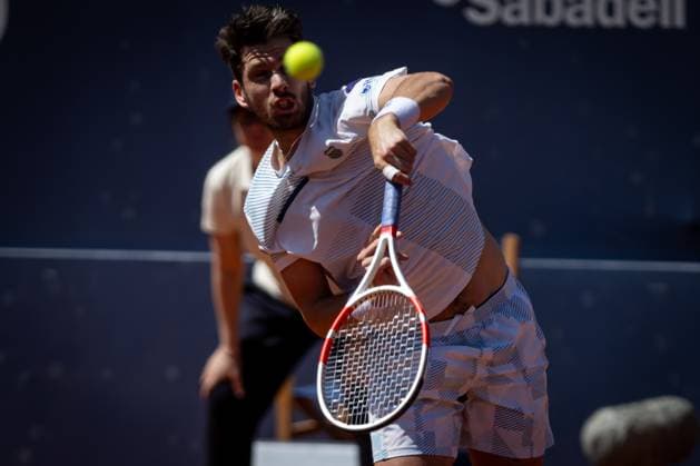 Cameron Norrie UK during a quarterfinal ATP 500 Barcelona Open Banc Sabadell 2024 match at Real Club de Tenis de Barcelona, in Barcelona, Spain on April 19, 2024 Photo by Felipe Mondino Copyright: x@FELIPExMONDINOx