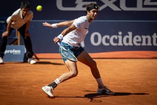 Tomas Etcheverry Argentina during a quarterfinal ATP 500 Barcelona Open Banc Sabadell 2024 match at Real Club de Tenis de Barcelona, in Barcelona, Spain on April 19, 2024 Photo by Felipe Mondino Copyright: x@FELIPExMONDINOx