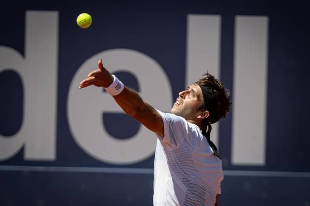 Tomas Etcheverry Argentina during a quarterfinal ATP 500 Barcelona Open Banc Sabadell 2024 match at Real Club de Tenis de Barcelona, in Barcelona, Spain on April 19, 2024 Photo by Felipe Mondino Copyright: x@FELIPExMONDINOx