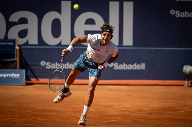 Tomas Etcheverry Argentina during a quarterfinal ATP 500 Barcelona Open Banc Sabadell 2024 match at Real Club de Tenis de Barcelona, in Barcelona, Spain on April 19, 2024 Photo by Felipe Mondino Copyright: x@FELIPExMONDINOx
