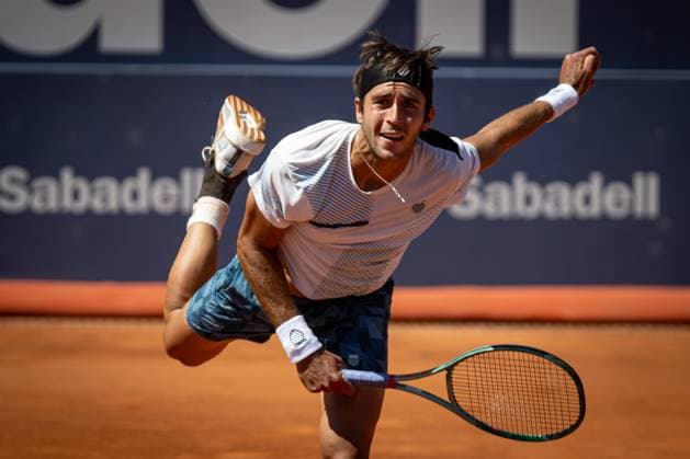 Tomas Etcheverry Argentina during a quarterfinal ATP 500 Barcelona Open Banc Sabadell 2024 match at Real Club de Tenis de Barcelona, in Barcelona, Spain on April 19, 2024 Photo by Felipe Mondino Copyright: x@FELIPExMONDINOx