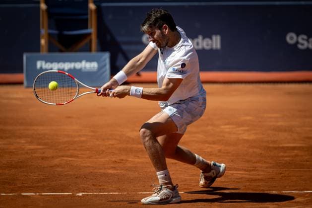 Cameron Norrie UK during a quarterfinal ATP 500 Barcelona Open Banc Sabadell 2024 match at Real Club de Tenis de Barcelona, in Barcelona, Spain on April 19, 2024 Photo by Felipe Mondino Copyright: x@FELIPExMONDINOx