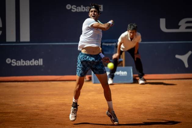 Tomas Etcheverry Argentina during a quarterfinal ATP 500 Barcelona Open Banc Sabadell 2024 match at Real Club de Tenis de Barcelona, in Barcelona, Spain on April 19, 2024 Photo by Felipe Mondino Copyright: x@FELIPExMONDINOx