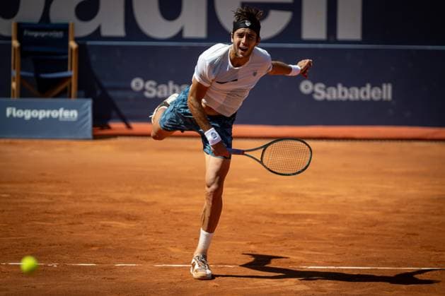 Tomas Etcheverry Argentina during a quarterfinal ATP 500 Barcelona Open Banc Sabadell 2024 match at Real Club de Tenis de Barcelona, in Barcelona, Spain on April 19, 2024 Photo by Felipe Mondino Copyright: x@FELIPExMONDINOx