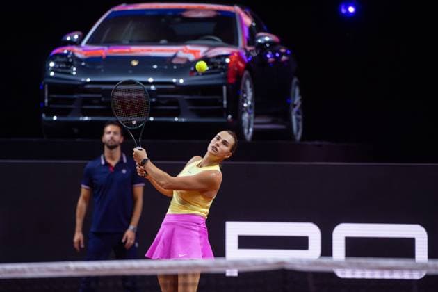 Aryna Sabalenka Belarus pictured, Marketa Vondrousova Czech Republic vs Aryna Sabalenka Belarus , Quarterfinals, Singles, GER, Porsche Tennis Grand Prix Stuttgart, WTA 500, 19 04 2024 GER, Porsche Tennis Grand Prix Stuttgart, WTA 500, 19 04 2024 Stuttgart Copyright: xEibner-Pressefoto Memmlerx EP_MMR