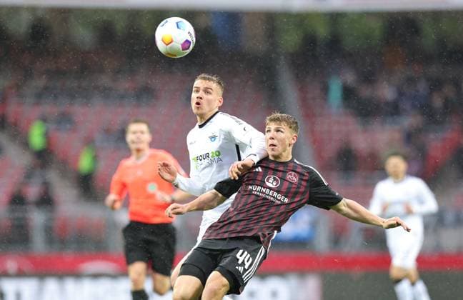 19 04 2024 Soccer Season 2023 2024 2 Soccer Bundesliga 30 Matchday 1 FC Nuremberg FCN Club SC Paderborn 07 SCP Sportfoto Zink DaMa xdaxmax DFL regulations prohibit any use of photographs as image sequences and or quasi video only for editorial use Filip Bilbija 7, SC Paderborn 07 Finn Jeltsch 44, 1 FC Nuremberg FCN