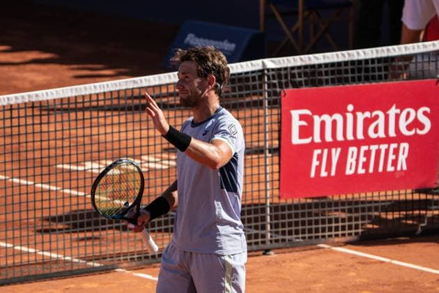 April 19, 2024, Barcelona, Barcelona, Spain: Casper Ruud of Norway during the quarter finals of Barcelona Open Banc Sabadell Trofeo Conde de Godo on April 19, 2024 in Barcelona, Spain. Tennis 2024: Barcelona Open - ZUMABarc 20240419_spo_s316_038 Copyright: xMartixSeguraxRamonedax