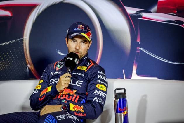 PEREZ Sergio (mex), Red Bull Racing RB20, portrait press conference, PK, Pressekonferenz Sprint Race during the Formula 1 Lenovo Chinese Grand Prix 2024, 5th round of the 2024 Formula One World Championship, WM, Weltmeisterschaft from April 19 to 21, 2024 on the Shanghai International Circuit, in Shanghai, China - F1 - CHINESE GRAND PRIX 2024 DPPI Panoramic 06200