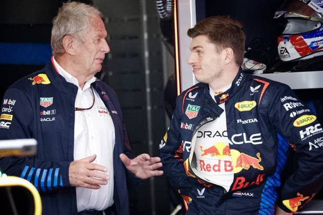 VERSTAPPEN Max (ned), Red Bull Racing RB20, portrait, MARKO Helmut (aut), Drivers™ Manager of Red Bull Racing, portrait during the Formula 1 Lenovo Chinese Grand Prix 2024, 5th round of the 2024 Formula One World Championship, WM, Weltmeisterschaft from April 19 to 21, 2024 on the Shanghai International Circuit, in Shanghai, China - F1 - CHINESE GRAND PRIX 2024 DPPI Panoramic 08687