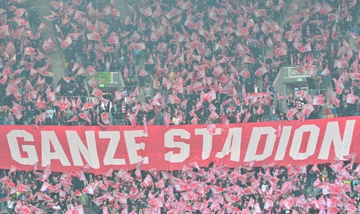 20 04 2024 Soccer Season 2023 2024 2 Soccer Bundesliga 30 Matchday Fortuna Düsseldorf SpVgg Greuther Fürth Kleeblatt Sportfoto Zink MeZi xmexzix DFL regulations prohibit any use of photographs as image sequences and or quasi video only for editorial use Fortuna Fans Fanblock mit Fahnen