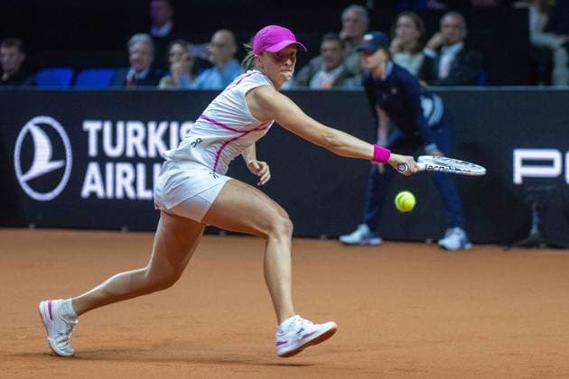 Iga Swiatek POL xettx, Germany, Stuttgart, 20 04 2024, Tennis, Porsche Tennis Grand Prix, Day 8, 2024, Semifinal, I Swiatek E Rybakina, Porsche Arena Photo A2 Bildagentur Peter Hartenfelser