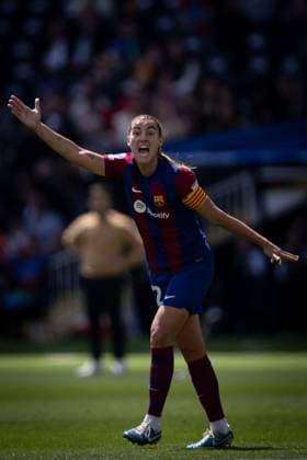 Patri Guijarro FC Barcelona gestures during a Women s UEFA Champions League first leg semifinal match between FC Barcelona and Chelsea Women at Estadi Olimpic Lluis Companys, in Barcelona, ,Spain on April 20, 2024 Photo by Felipe Mondino Copyright: x@FELIPExMONDINOx