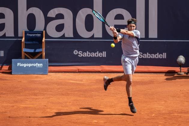 April 20, 2024, Barcelona, Barcelona, Spain: Casper Ruud of Norway during the semifinals of Barcelona Open Banc Sabadell Trofeo Conde de Godo on April 20, 2024 in Barcelona, Spain. Barcelona Spain - ZUMAs316 20240420_znp_s316_001 Copyright: xMartixSeguraxRamonedax
