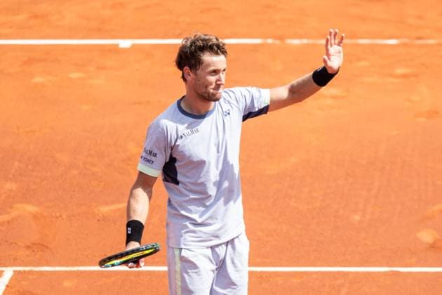 April 20, 2024, Barcelona, Barcelona, Spain: Casper Ruud of Norway during the semifinals of Barcelona Open Banc Sabadell Trofeo Conde de Godo on April 20, 2024 in Barcelona, Spain. Barcelona Spain - ZUMAs316 20240420_znp_s316_021 Copyright: xMartixSeguraxRamonedax