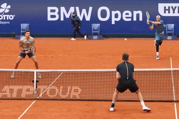 Andreas Mies li and Jan Lennard Struff both GER doubles, against Arribage Cornea Tennis BMW Open 2024 Munich 20 04 2024 PHOTO Mladen Lackovic LakoPress