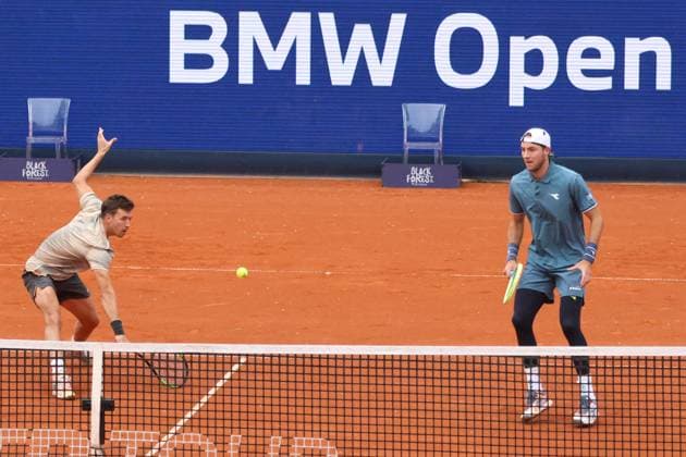 Andreas Mies li and Jan Lennard Struff both GER doubles, against Arribage Cornea Tennis BMW Open 2024 Munich 20 04 2024 PHOTO Mladen Lackovic LakoPress