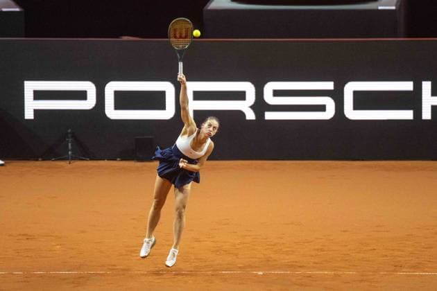 Marta Kostyuk UKR xettx, Germany, Stuttgart, 20 04 2024, Tennis, Porsche Tennis Grand Prix, Day 8, 2024, Semifinal, M Kostyuk M Vondrousova, Porsche Arena Photo A2 Bildagentur Peter Hartenfelser