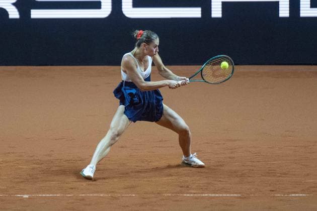 Marta Kostyuk UKR xettx, Germany, Stuttgart, 20 04 2024, Tennis, Porsche Tennis Grand Prix, Day 8, 2024, Semifinal, M Kostyuk M Vondrousova, Porsche Arena Photo A2 Bildagentur Peter Hartenfelser