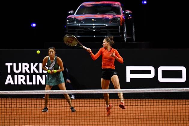 Porsche Tennis Grand Prix 2024 in Stuttgart, 20 04 2024 Doubles Hao Ching Chan TPE and Veronika Kudermetova RUS Porsche Tennis Grand Prix 2024