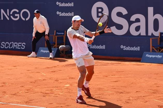 Dusan Lajovic (SRB), APRIL20, 2024 - Tennis : Dusan Lajovic during singles Semi final match against Stefanos Tsistipas on the Barcelona Open Banc Sabadell tennis tournament at the Real Club de Tenis de Barcelona in Barcelona, Spain. Noxthirdxpartyxsales (250779205)