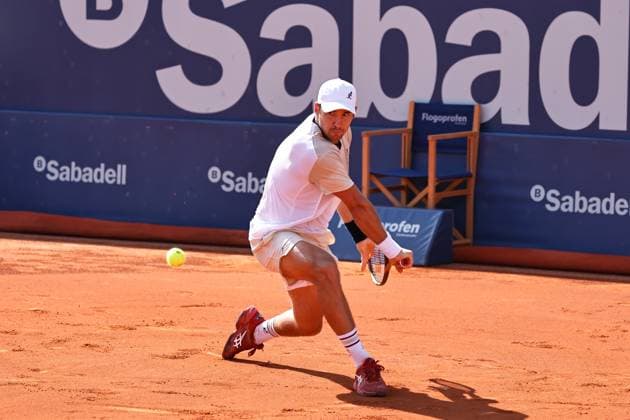 Dusan Lajovic (SRB), APRIL20, 2024 - Tennis : Dusan Lajovic during singles Semi final match against Stefanos Tsistipas on the Barcelona Open Banc Sabadell tennis tournament at the Real Club de Tenis de Barcelona in Barcelona, Spain. Noxthirdxpartyxsales (250779699)