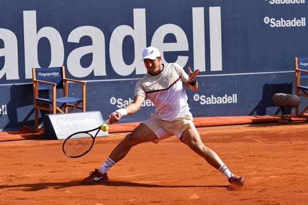 Dusan Lajovic (SRB), APRIL20, 2024 - Tennis : Dusan Lajovic during singles Semi final match against Stefanos Tsistipas on the Barcelona Open Banc Sabadell tennis tournament at the Real Club de Tenis de Barcelona in Barcelona, Spain. Noxthirdxpartyxsales (250779736)