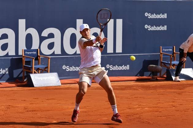 Dusan Lajovic (SRB), APRIL20, 2024 - Tennis : Dusan Lajovic during singles Semi final match against Stefanos Tsistipas on the Barcelona Open Banc Sabadell tennis tournament at the Real Club de Tenis de Barcelona in Barcelona, Spain. Noxthirdxpartyxsales  (250779745)