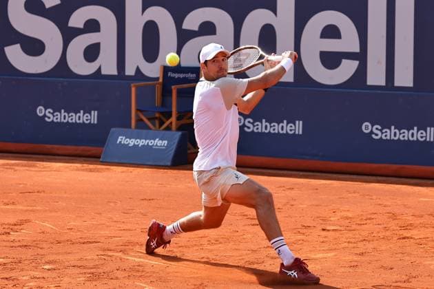 Dusan Lajovic (SRB), APRIL20, 2024 - Tennis : Dusan Lajovic during singles Semi final match against Stefanos Tsistipas on the Barcelona Open Banc Sabadell tennis tournament at the Real Club de Tenis de Barcelona in Barcelona, Spain. Noxthirdxpartyxsales (250780220)