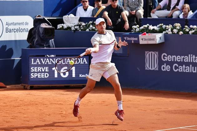 Dusan Lajovic (SRB), APRIL20, 2024 - Tennis : Dusan Lajovic during singles Semi final match against Stefanos Tsistipas on the Barcelona Open Banc Sabadell tennis tournament at the Real Club de Tenis de Barcelona in Barcelona, Spain. Noxthirdxpartyxsales (250780222)