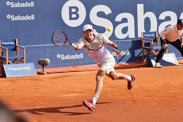 Dusan Lajovic (SRB), APRIL20, 2024 - Tennis : Dusan Lajovic during singles Semi final match against Stefanos Tsistipas on the Barcelona Open Banc Sabadell tennis tournament at the Real Club de Tenis de Barcelona in Barcelona, Spain. Noxthirdxpartyxsales (250780225)