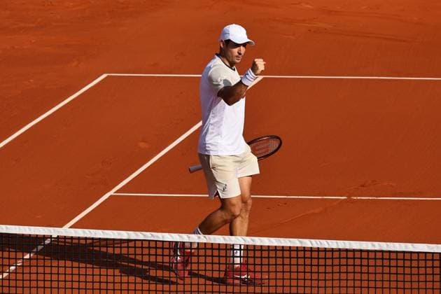 Dusan Lajovic (SRB), APRIL20, 2024 - Tennis : Dusan Lajovic celebrate after point singles Semi final match against Stefanos Tsistipas on the Barcelona Open Banc Sabadell tennis tournament at the Real Club de Tenis de Barcelona in Barcelona, Spain. Noxthirdxpartyxsales (250780357)