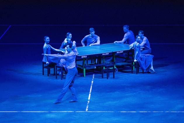 Show performance by the Stuttgart Ballet xettx, Germany, Stuttgart, 21 04 2024, Tennis, Porsche Tennis Grand Prix, Day 9, 2024, Final, E Rybakina M Kostyuk, Porsche Arena Photo A2 Bildagentur Peter Hartenfelser
