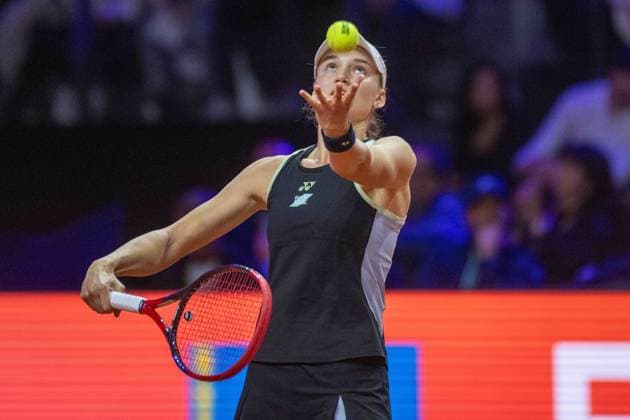 Elena Rybakina KAZ xettx, Germany, Stuttgart, 21 04 2024, Tennis, Porsche Tennis Grand Prix, Day 9, 2024, Final, E Rybakina M Kostyuk, Porsche Arena Photo A2 Bildagentur Peter Hartenfelser