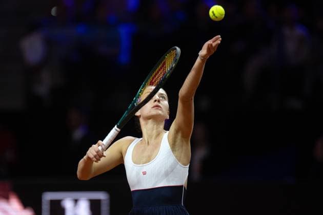 Marta Kostyuk UKR xettx, Germany, Stuttgart, 21 04 2024, Tennis, Porsche Tennis Grand Prix, Day 9, 2024, Final, E Rybakina M Kostyuk, Porsche Arena Photo A2 Bildagentur Peter Hartenfelser