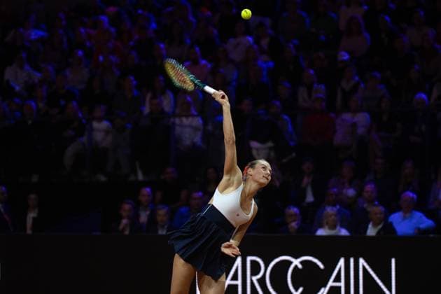 Marta Kostyuk UKR xettx, Germany, Stuttgart, 21 04 2024, Tennis, Porsche Tennis Grand Prix, Day 9, 2024, Final, E Rybakina M Kostyuk, Porsche Arena Photo A2 Bildagentur Peter Hartenfelser