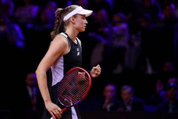 21 04 2024, Germany, Stuttgart, Porsche Tennis Grand Prix 2024, Final, Elena Rybakina KAZ cheers and clenches her fist