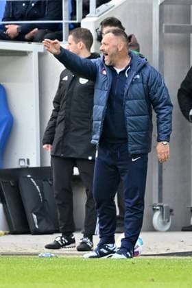 21 04 2024, xsltx, Fussball 2 Bundesliga, Karlsruher SC Hertha BSC Berlin emspor, v l coach Pal Dardai Hertha BSC Berlin gesticulates gives instructions with his arms gesticulate gives instructions, gesticulate DFL DFB REGULATIONS PROHIBIT ANY USE OF PHOTOGRAPHS as IMAGE SEQUENCES and or QUASI VIDEO Karlsruhe