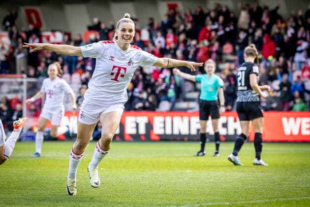 GOOGLE PIXEL Womens Bundesliga 1 FC Köln SC Freiburg, 21 04 2024 Goal celebration to 1 0 by Selina Cerci 1 FC Köln, 29 GOOGLE PIXEL Womens Bundesliga 1 FC Köln SC Freiburg, 19 Matchday, on 21 04 2024 at Franz Kremer Stadium in Cologne DFL REGULATIONS PROHIBIT ANY USE OF PHOTOGRAPHS AS IMAGE SEQUENCES AND OR QUASI VIDEO Copyright: xBEAUTIFULxSPORTS LeahxKohringx