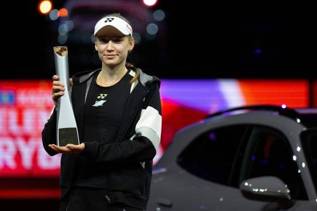 The winner of the Porsche Tennis Grand Prix 2024 Elena Rybakina KAZ xettx, Germany, Stuttgart, 21 04 2024, Tennis, Porsche Tennis Grand Prix, Day 9, 2024, Final, E Rybakina M Kostyuk, Porsche Arena Photo A2 Bildagentur Peter Hartenfelser