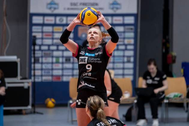 2 Bundesliga Women Pro SSC Freisen vs Schwarz Weiss Erfurt Freisen 21 04 2024 Antonia Greskamp 9 Schwarz Weiss Erfurt 2 Bundesliga Women Pro SSC Freisen vs Schwarz Weiss Erfurt Bruchwaldhalle Freisen 21 04 2024 Copyright: xBEAUTIFULxSPORTS Duehringx
