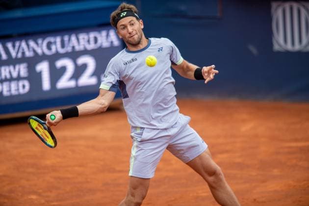 Final 71 Barcelona Open Banc de Sabadell. Conde de Godo Trophy. Real Club de Tenis Barcelona. April 21,2024 71 Barcelona Open Banc de Sabadell. Conde de Godo Trophy. Final Casper Ruud (NOR) vs Stefanos Tsitsipas (GRE) Real Club de Tenis Barcelona. April 21,2024 Casper Ruud during the final of the ATP, Tennis Herren Barcelona Open Banc de Sabadell tennis tournament Trofeo Conde de Godo played at the Real Club de Tenis Barcelona. April 21, 2024. Barcelona ESP Copyright: xS.xRosx