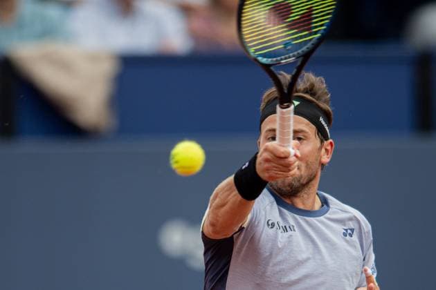 Final 71 Barcelona Open Banc de Sabadell. Conde de Godo Trophy. Real Club de Tenis Barcelona. April 21,2024 71 Barcelona Open Banc de Sabadell. Conde de Godo Trophy. Final Casper Ruud (NOR) vs Stefanos Tsitsipas (GRE) Real Club de Tenis Barcelona. April 21,2024 Casper Ruud during the final of the ATP, Tennis Herren Barcelona Open Banc de Sabadell tennis tournament Trofeo Conde de Godo played at the Real Club de Tenis Barcelona. April 21, 2024. Barcelona ESP Copyright: xS.xRosx