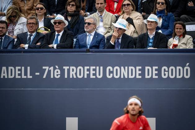 Stefanos Tsitsipas Greece looks on during the final ATP 500 Barcelona Open Banc Sabadell 2024 match at Real Club de Tenis de Barcelona, in Barcelona, Spain on April 21, 2024 Photo by Felipe Mondino Copyright: x@FELIPExMONDINOx
