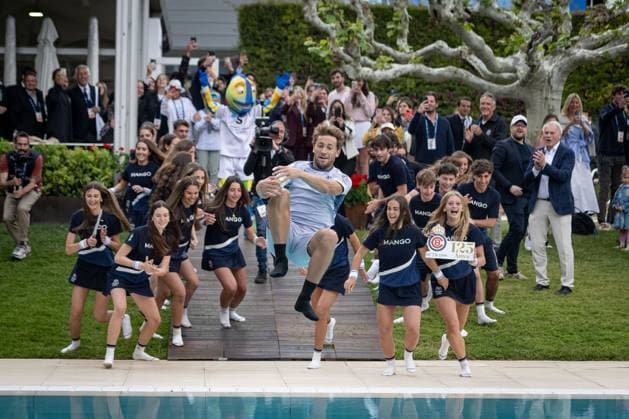 Casper Ruud Norway jumping into the pool after the final ATP 500 Barcelona Open Banc Sabadell 2024 match at Real Club de Tenis de Barcelona, in Barcelona, Spain on April 21, 2024 Photo by Felipe Mondino Copyright: x@FELIPExMONDINOx