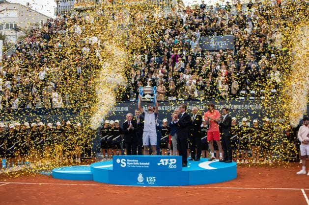 April 21, 2024, Barcelona, Barcelona, Spain: Casper Ruud during his celebration for the win in Barcelona Open Banc Sabadell Trofeo Conde de Godo on April 21, 2024 in Barcelona, Spain. Barcelona Spain - ZUMAs316 20240421_znp_s316_055 Copyright: xMartixSeguraxRamonedax