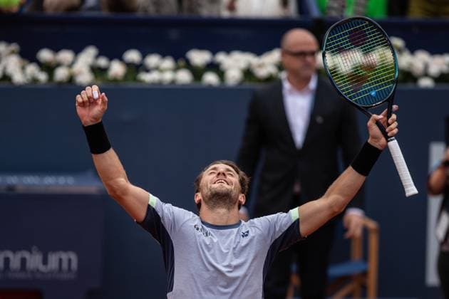 April 21, 2024, Barcelona, Barcelona, Spain: Casper Ruud of Norway during the final of Barcelona Open Banc Sabadell Trofeo Conde de Godo on April 21, 2024 in Barcelona, Spain. Barcelona Spain - ZUMAs316 20240421_znp_s316_080 Copyright: xMartixSeguraxRamonedax