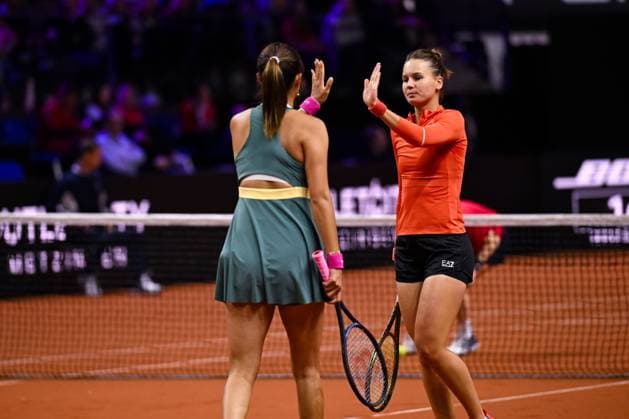 Porsche Tennis Grand Prix 2024 in Stuttgart, 21 04 2024 Doubles Hao Ching Chan TPE and Veronika Kudermetova RUS Porsche Tennis Grand Prix 2024